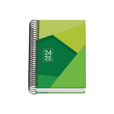16450-AGENDA ESCOLAR 2024-2025 TAMANO A6 TAPA CARTON FORRADO  DIA PAGINA TANGRAM BASIC VERDE DOHE 51750