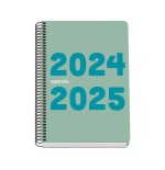 16458-AGENDA ESCOLAR 2024-2025 TAMANO A5 TAPA POLIPROPILENO  DIA PAGINA MEMORY BASIC VERDE DOHE 51757