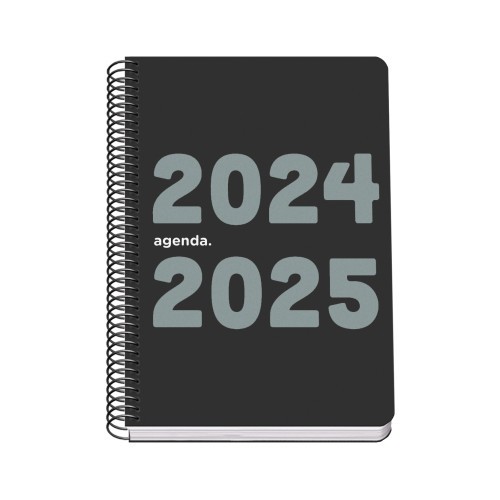 16460-AGENDA ESCOLAR 2024-2025 TAMANO A5 TAPA POLIPROPILENO  DIA PAGINA MEMORY BASIC NEGRO DOHE 51758