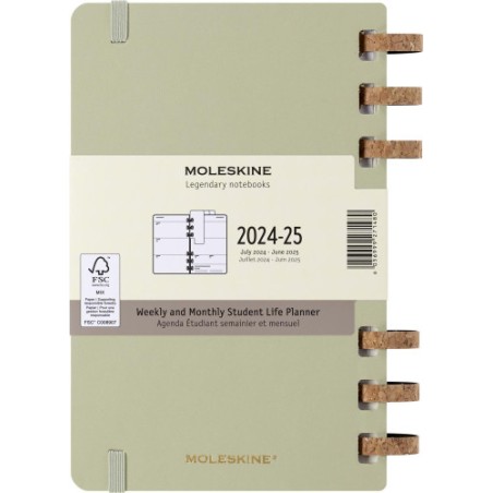 16492-AGENDA 12 MESES 2025 ACADEMICA ESPIRAL L (13 X 21 CM) KIWI TAPA DURA MOLESKINE DHSPK5212AMWH3Y25