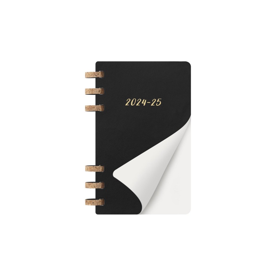 16494-AGENDA 12 MESES 2025 ACADEMICA ESPIRAL L (13 X 21 CM) NEGRA TAPA BLANDA MOLESKINE DSSPB12AMWH3Y25