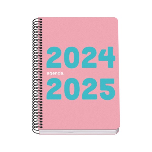 16497-AGENDA ESCOLAR 2024-2025 TAMANO A5 TAPA POLIPROPILENO  SEMANA VISTA MEMORY BASIC ROSA DOHE 51760