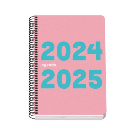 16497-AGENDA ESCOLAR 2024-2025 TAMANO A5 TAPA POLIPROPILENO  SEMANA VISTA MEMORY BASIC ROSA DOHE 51760