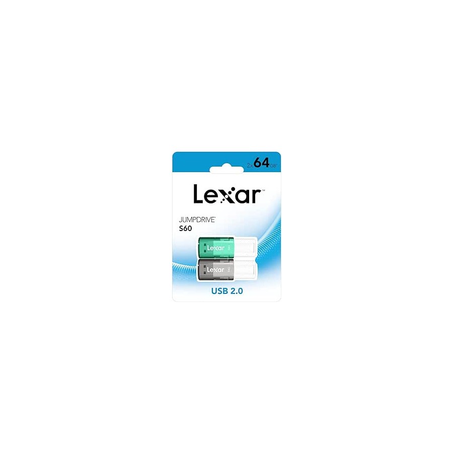 16512-LEXAR 2X64GB PACK JUMPDRIVE S60 USB 2.0 FLASH DRIVE