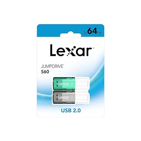 16512-LEXAR 2X64GB PACK JUMPDRIVE S60 USB 2.0 FLASH DRIVE