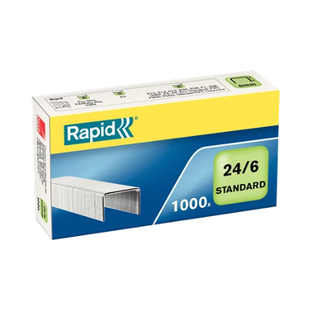 1684-CAJA DE 1000 GRAPAS TIPO 22/6 - 24/6 GALVANIZADAS PARA GRAPADORAS DE SOBREMESA/OFICINA RAPID 24855600