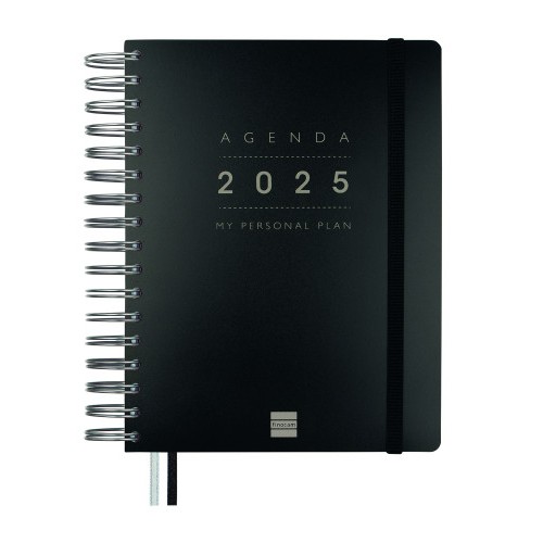 16958-AGENDA 16 MESES SEPTIEMBRE 2024-DICIEMBRE 2025 4o 155X217 SEMANA VISTA VERTICAL TEMPUS NEGRO FINOCAM 626600125