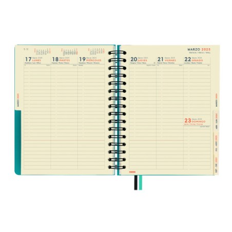 16961-AGENDA 16 MESES SEPTIEMBRE 2024-DICIEMBRE 2025 4o 155X217 SEMANA VISTA VERTICAL TEMPUS AZUL FINOCAM 626600425