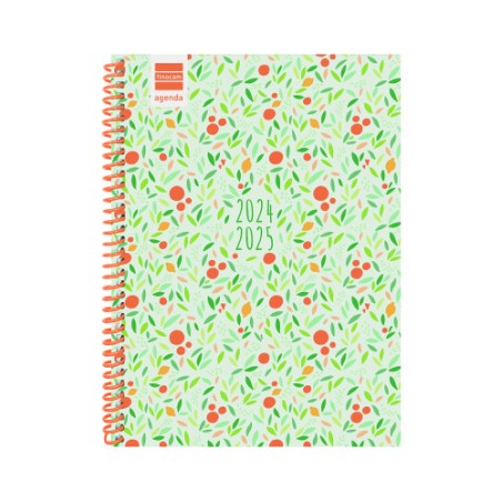 16970-AGENDA ESCOLAR 2024-2025 4o 155X212 SEMANA VISTA HORIZONTAL DIVA FRUITS FINOCAM 536140325