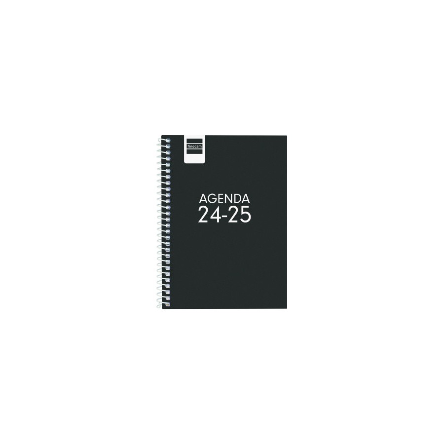 16976-AGENDA ESCOLAR 2024-2025 8o 120X164 SEMANA VISTA HORIZONTAL COOL NEGRO FINOCAM 645000325
