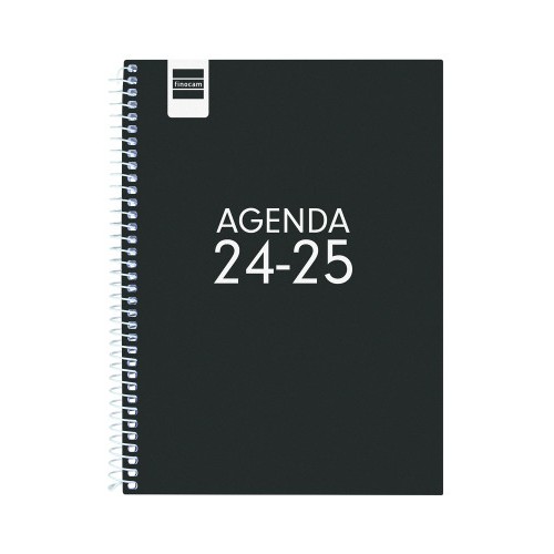 16985-AGENDA ESCOLAR 2024-2025 4o 155X212 SEMANA VISTA HORIZONTAL COOL NEGRO FINOCAM 645040325