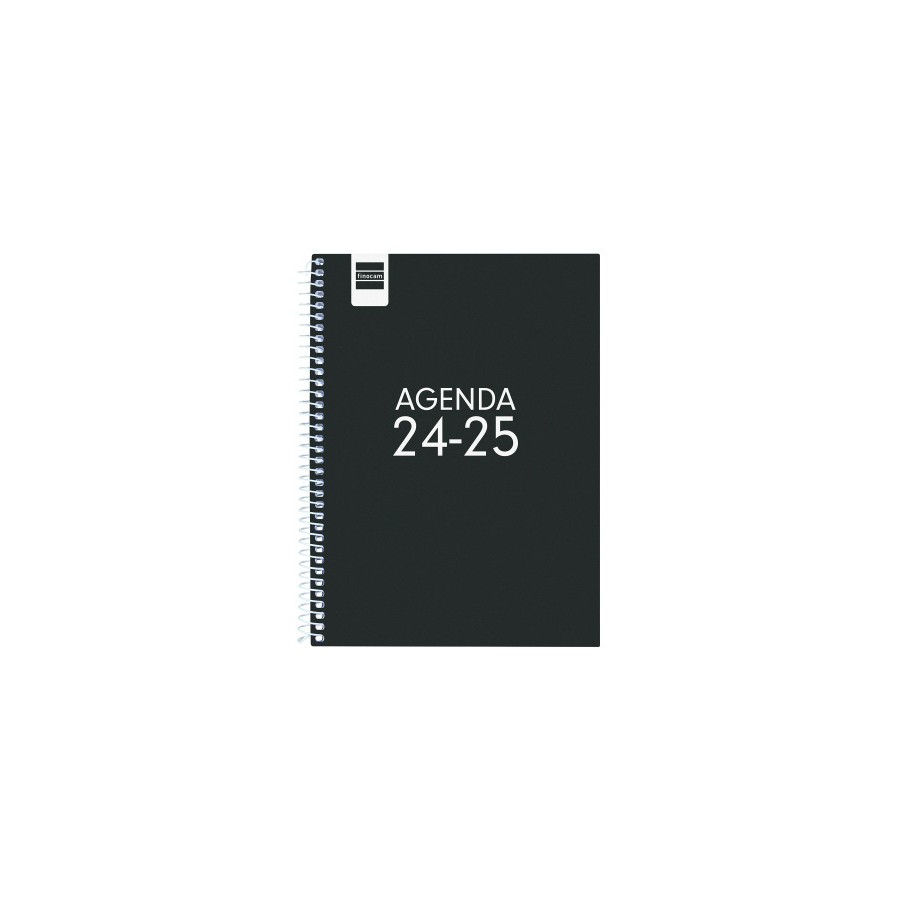 16985-AGENDA ESCOLAR 2024-2025 4o 155X212 SEMANA VISTA HORIZONTAL COOL NEGRO FINOCAM 645040325
