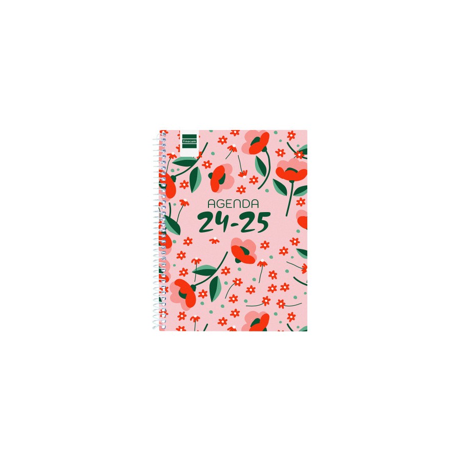 16987-AGENDA ESCOLAR 2024-2025 4o 155X212 SEMANA VISTA HORIZONTAL COOL FLORAL FINOCAM 645040625