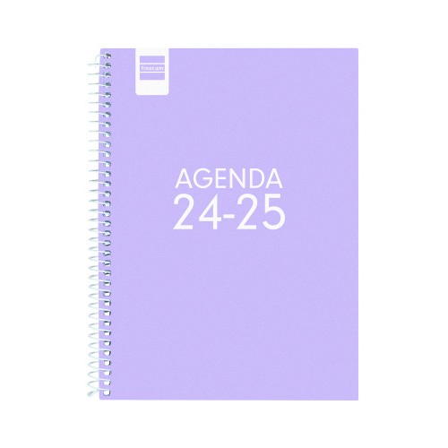 16991-AGENDA ESCOLAR 2024-2025 4o 155X212 SEMANA VISTA HORIZONTAL COOL LILA FINOCAM 645040825