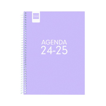 16991-AGENDA ESCOLAR 2024-2025 4o 155X212 SEMANA VISTA HORIZONTAL COOL LILA FINOCAM 645040825