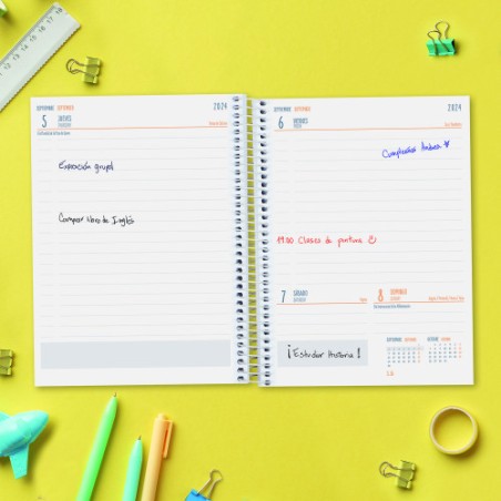 16994-AGENDA ESCOLAR 2024-2025 4o 155X212 1 DIA PAGINA COOL NEGRO FINOCAM 645060325