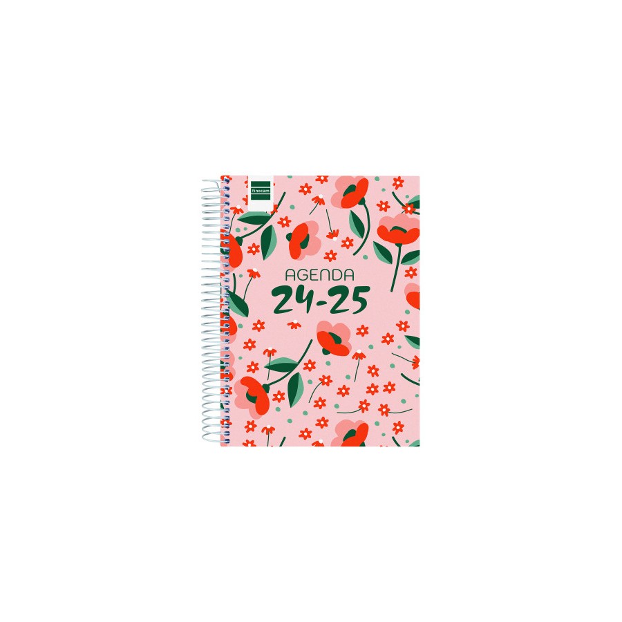 16996-AGENDA ESCOLAR 2024-2025 4o 155X212 1 DIA PAGINA COOL FLORAL FINOCAM 645060625