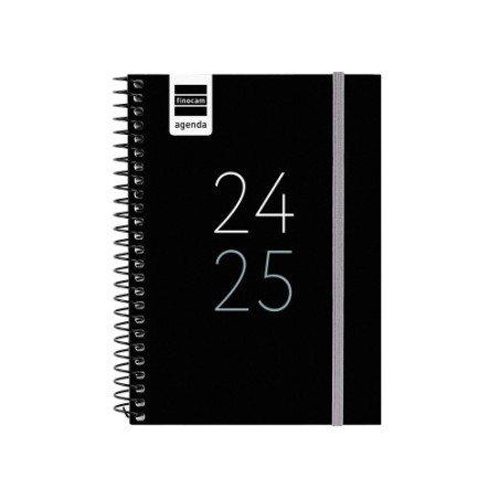 17006-AGENDA ESCOLAR 2024-2025 8o 120X164 SEMANA VISTA HORIZONTAL SECUNDARIA NEGRO FINOCAM 634224025