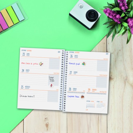 17013-AGENDA ESCOLAR 2024-2025 8o 120X164 SEMANA VISTA HORIZONTAL SECUNDARIA EXOTIC FINOCAM 634224725