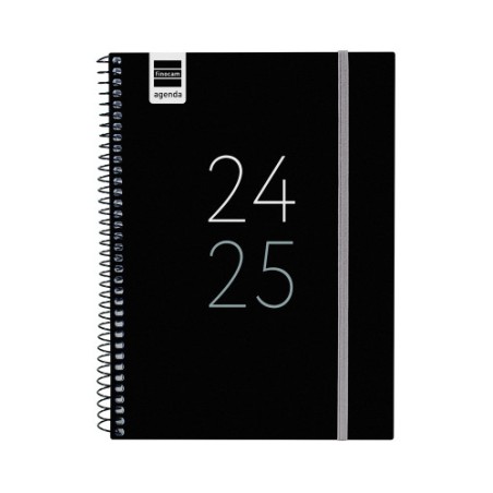 17022-AGENDA ESCOLAR 2024-2025 4o 155X212 SEMANA VISTA HORIZONTAL SECUNDARIA NEGRO FINOCAM 634204025