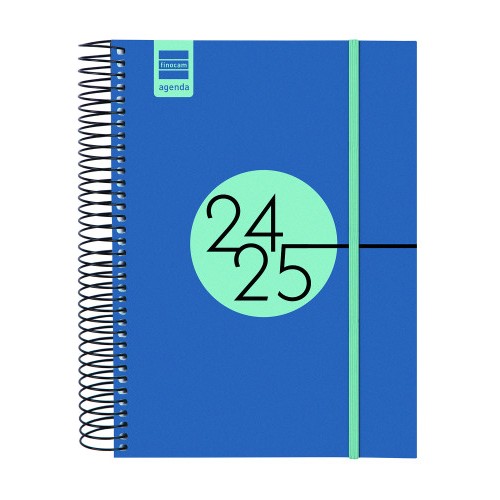 17032-AGENDA ESCOLAR 2024-2025 E10-155X212 1 DIA PAGINA ESPIR LABEL AZUL FINOCAM 633121525