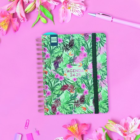 17039-AGENDA DOCENTE 2024-2025 4o-155X212 SEMANA VISTA HORIZONTAL MAGISTRAL PERSONALIZABLE TROPIC FINOCAM 533580125