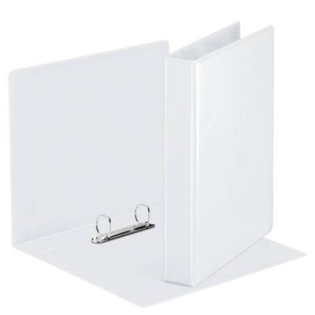 1709-CARPETA PERSONALIZABLE PVC 2 BOLSILLOS ANILLAS 2-16 MM. FORMATO A4 COLOR BLANCO ESSELTE 49720