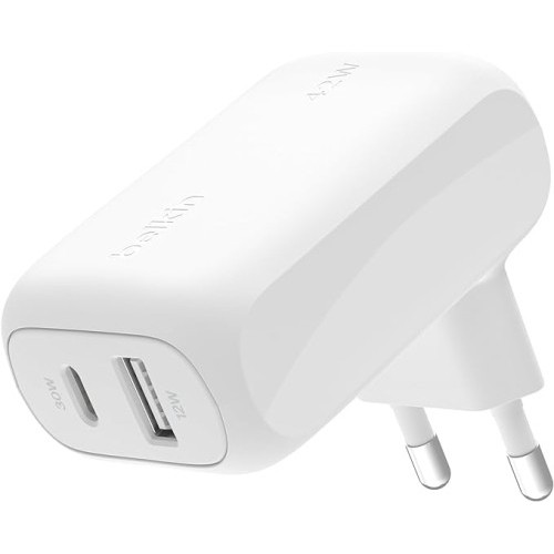 17118-BOOSTCHARGET 42W - 30W USB-C PD PPS + 12W USB-A DUAL WALL CHARGE