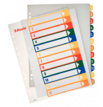1715-INDICES DE PROYECTOS POLIPROPILENO 1-12 POSICIONES IMPRIMIBLES FORMATO A4 MAXI ESSELTE 100214
