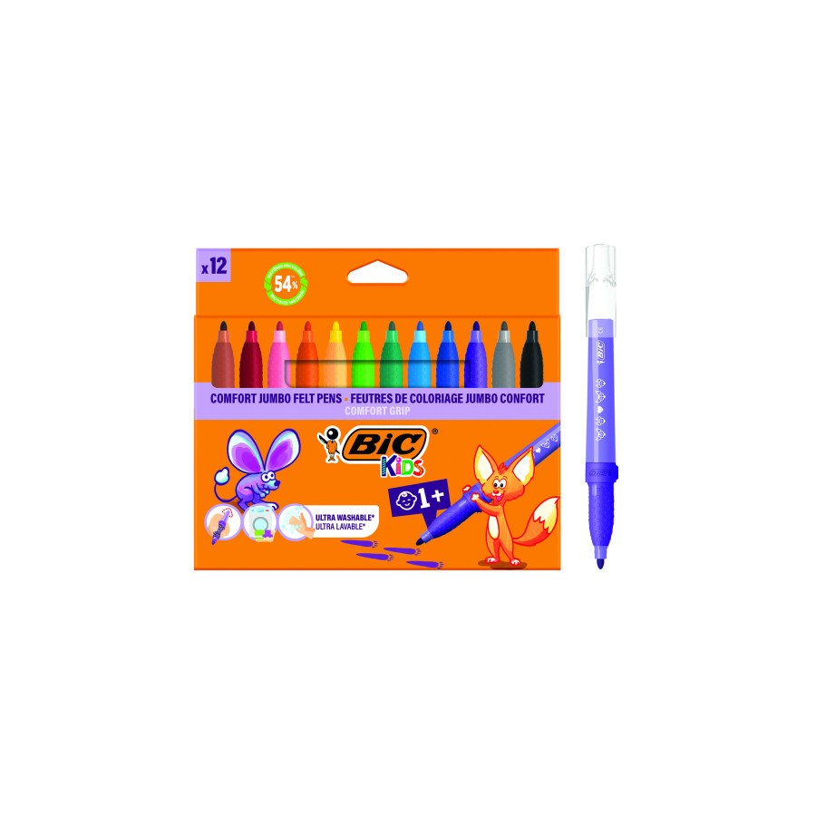 17216-ESTUCHE 12 ROTULADORES CONFORT JUMBO ROTULADORES BIC 517250