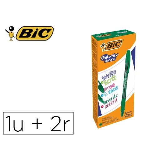 17220-BOLIGRAFO DE GEL BORRABLE VERDE BIC 516531