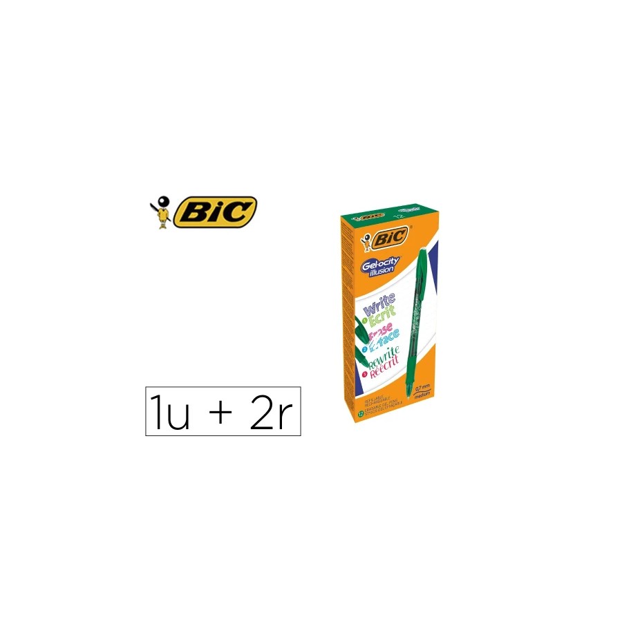17220-BOLIGRAFO DE GEL BORRABLE VERDE BIC 516531