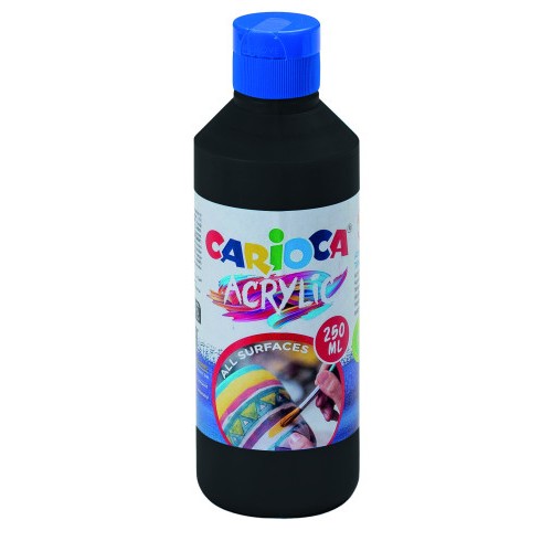 17222-BOTELLA PINTURA ACRILICA 250 ML. NEGRO CARIOCA 40431/02