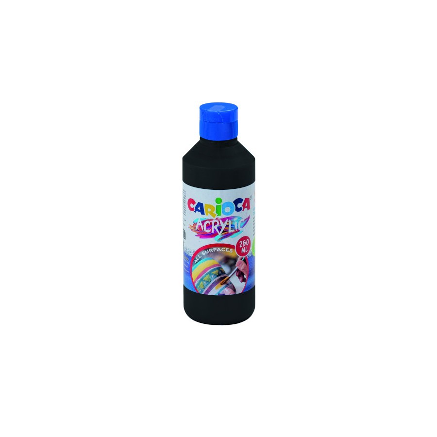 17222-BOTELLA PINTURA ACRILICA 250 ML. NEGRO CARIOCA 40431/02