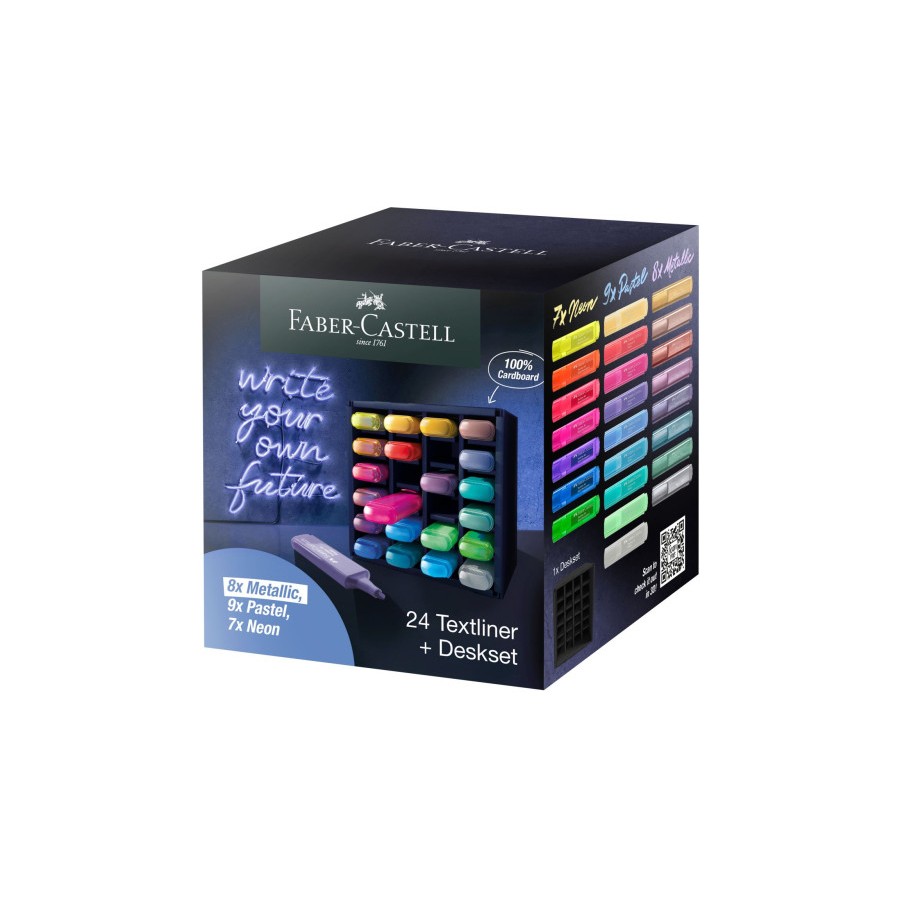 17237-Faber-Castell 254602 marcador 24 pieza(s) Punta de cincel Multicolor