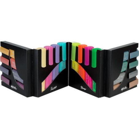 17240-Faber-Castell 254603 marcador 16 pieza(s) Punta de cincel Metalico, Multicolor, Pastel