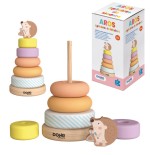 17255-CAJA TORRE DE AROS APILABLES DE MADERA - A PARTIR DE 1 ANO.  DOHE 64001