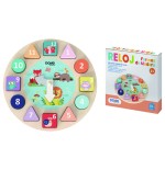 17257-CAJA RELOJ DE FORMAR ENCAJABLES DE MADERA - A PARTIR DE 3 ANOS DOHE 64009