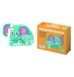 17261-CAJA 4 PUZZLES PROGRESIVOS ANIMALES - PUZZLE DE 6 PIEZAS - A PARTIR DE 2 ANOS DOHE 65002
