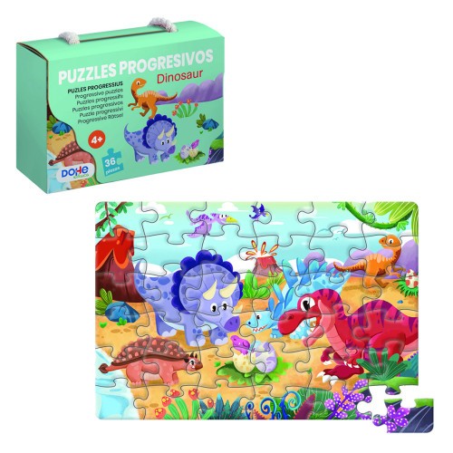 17268-PUZZLE DE 36 PIEZAS - A PARTIR DE 4-6 ANOS - DINOSAUR DOHE 65010