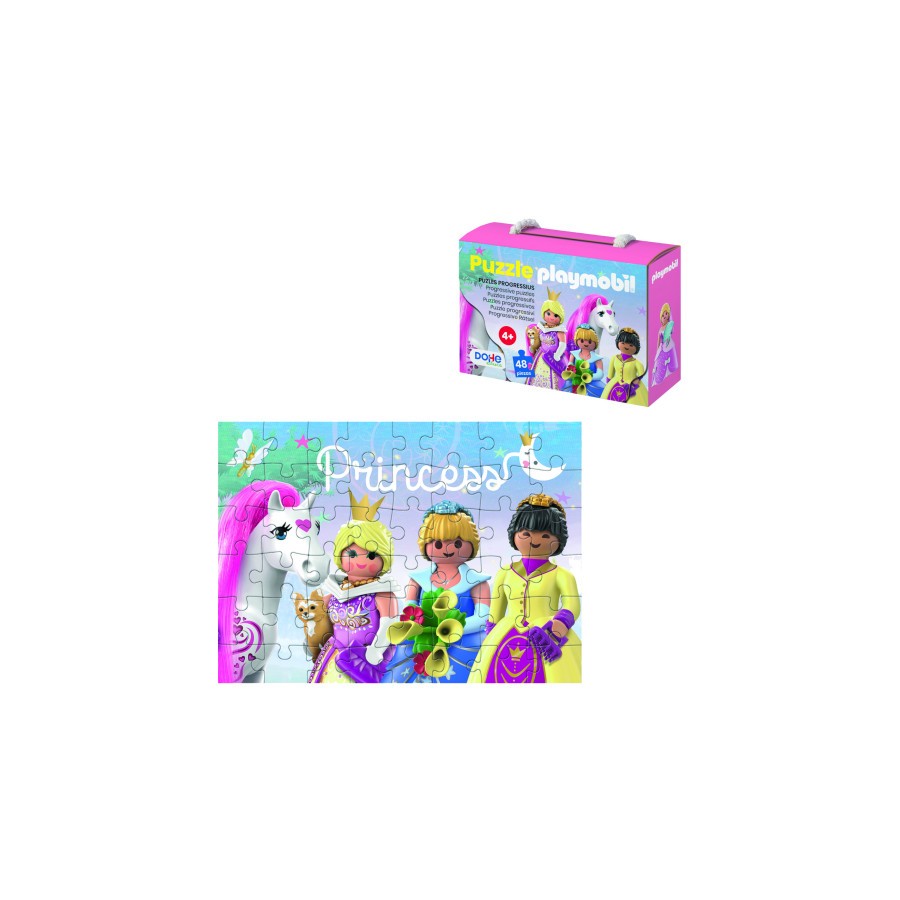 17285-CAJA DE PUZZLE - 48 PIEZAS - PLAYMOBIL - MODELO PRINCESS DOHE 65014
