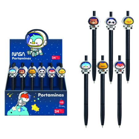 17288-EXPOSITOR CON 24 PORTAMINAS ASTRONAUTAS-ANIMALES - NASA DOHE 79659