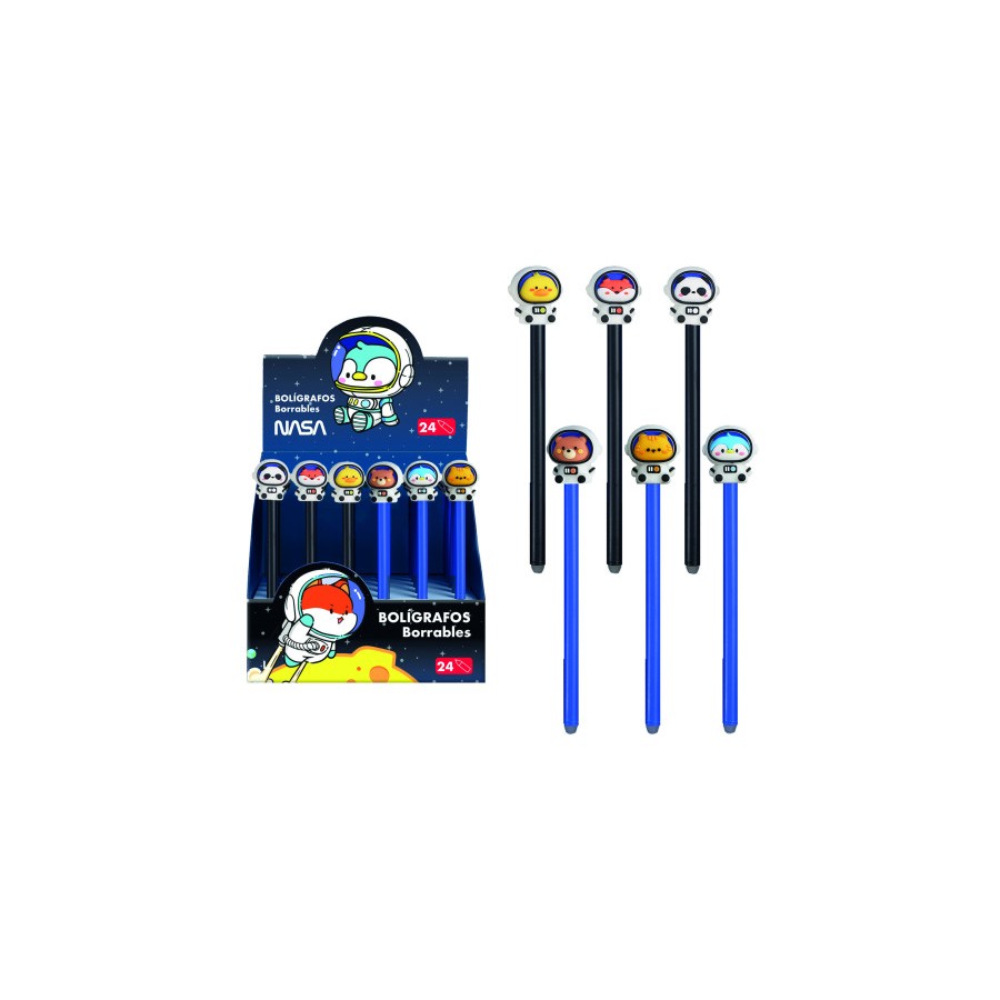 17289-EXPOSITOR CON 24 BOLIGRAFOS ASTRONAUTAS-ANIMALES - NASA DOHE 79666