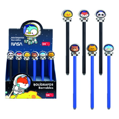 17289-EXPOSITOR CON 24 BOLIGRAFOS ASTRONAUTAS-ANIMALES - NASA DOHE 79666