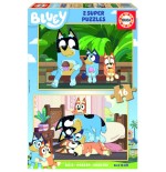 17298-PUZZLE MADERA BLUEY 2X16 PIEZAS  EDUCA BORRAS 19406 EDUCA 19406