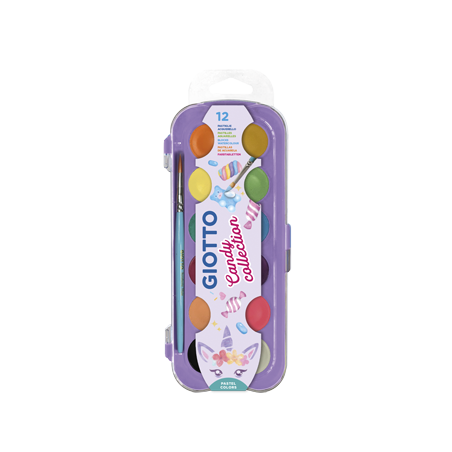 17306-ESTUCHE 12 ACUARELAS CANDY COLLECTION 30 MM + PINCEL GIOTTO F351600