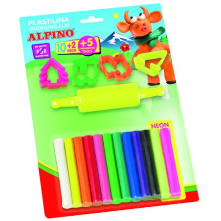17319-BLISTER 10+2 ROLLITOS PLASTILINA 17 GRS. ALPINO DP000052