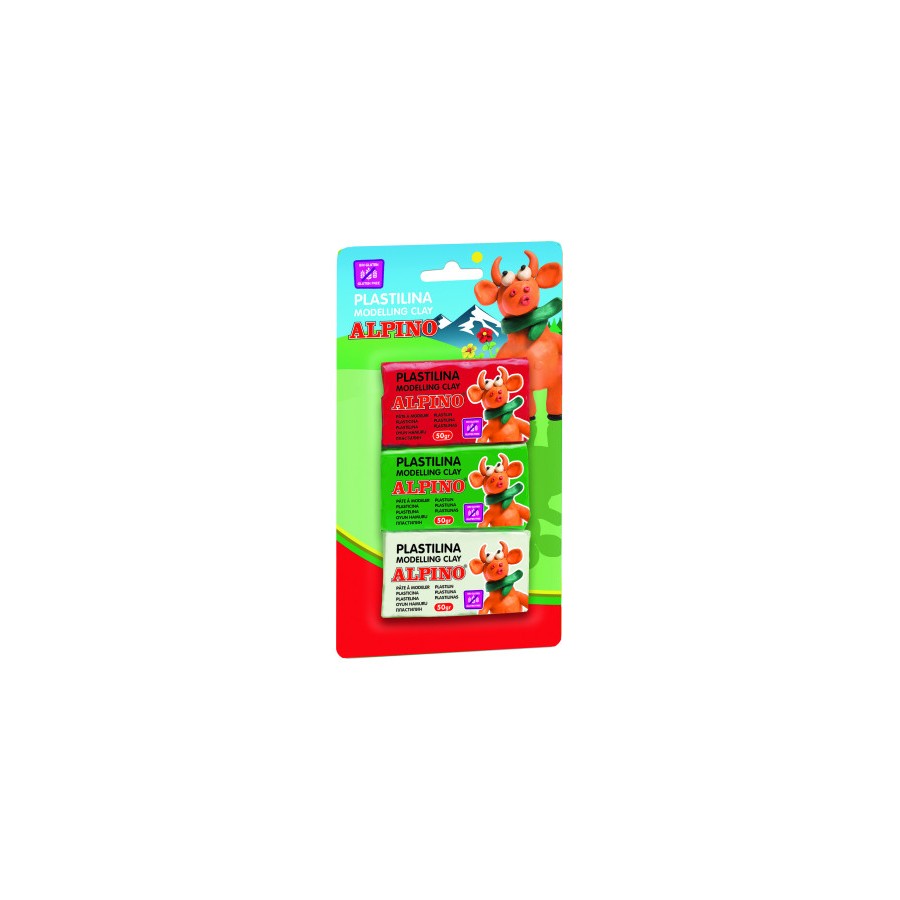 17320-BLISTER 3 UNIDADES PLASTILINA  DE 50 GRS. ALPINO DP000116