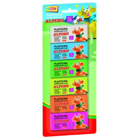 17321-BLISTER 6 UNIDADES PLASTILINA ALPINO 30 GRS.FLUORESCENTE ALPINO DP000936