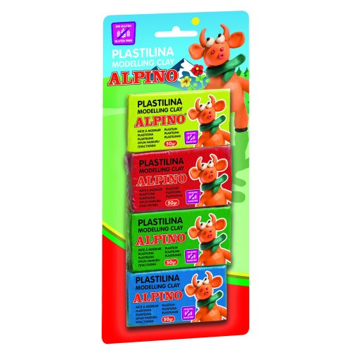 17322-BLISTER 4 UNIDADES PLASTILINA ALPINO DE 50 GRS ALPINO DP000934